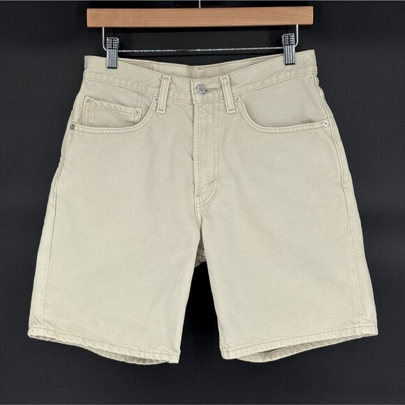 Vintage Levi's 550 Men's Relaxed Fit 8" Denim Shorts 31 Ivory Red Tab 2003 Y2k - Picture 1 of 10